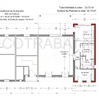 Plan 3D extension maison Lignan