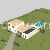 Plan 3D extension maison Lignan