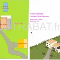 Plan 3D extension maison Lignan