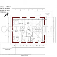 Plan 3D maison carrée Leognan