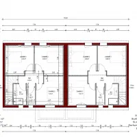 Plan 3D maison double Ambares