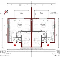 Plan 3D maison double Ambares